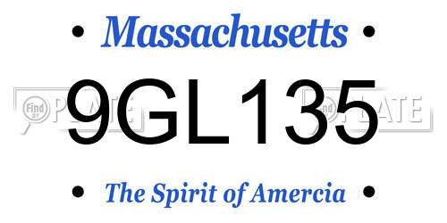 9GL135 Massachusetts License Plate