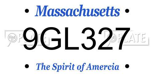 9GL327 Massachusetts License Plate