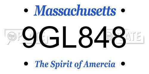 9GL848 Massachusetts License Plate
