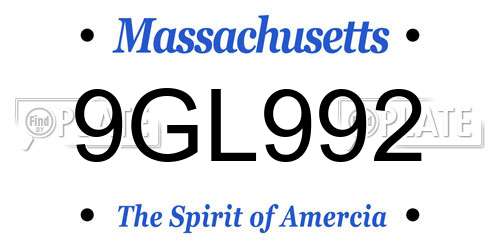 9GL992 Massachusetts License Plate