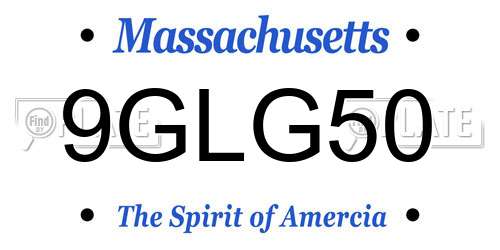 9GLG50 Massachusetts License Plate