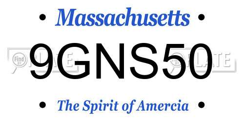 9GNS50 Massachusetts License Plate