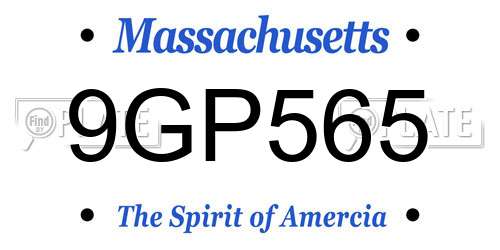 9GP565 Massachusetts License Plate