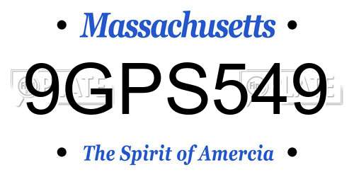 9GPS549 Massachusetts License Plate