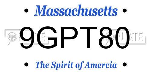 9GPT80 Massachusetts License Plate