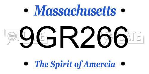 9GR266 Massachusetts License Plate