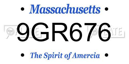 9GR676 Massachusetts License Plate
