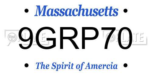 9GRP70 Massachusetts License Plate