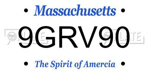 9GRV90 Massachusetts License Plate