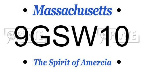9GSW10 Massachusetts License Plate