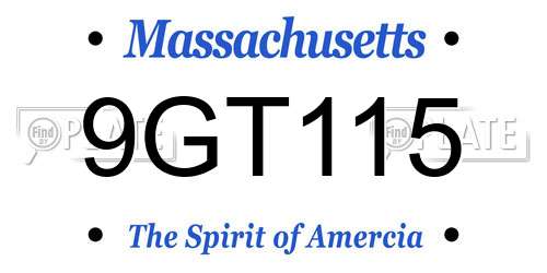 9GT115 Massachusetts License Plate