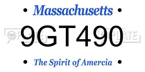 9GT490 Massachusetts License Plate