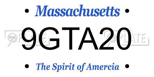 9GTA20 Massachusetts License Plate