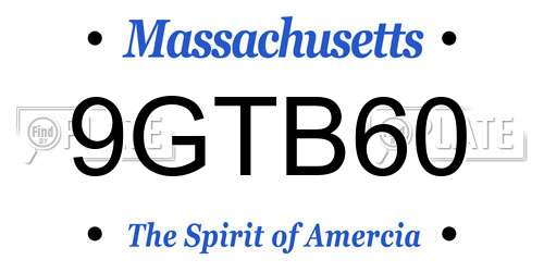 9GTB60 Massachusetts License Plate