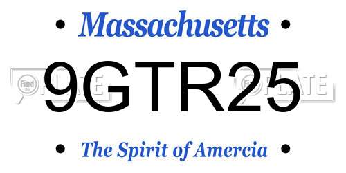 9GTR25 Massachusetts License Plate