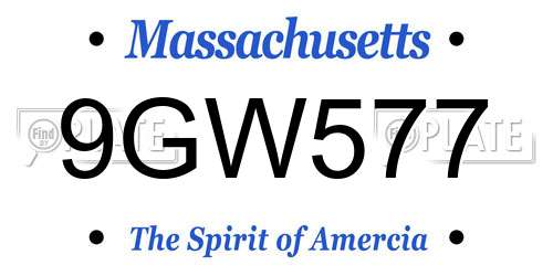 9GW577 Massachusetts License Plate