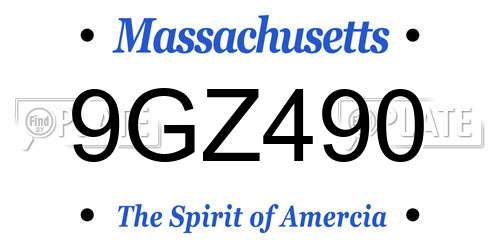 9GZ490 Massachusetts License Plate