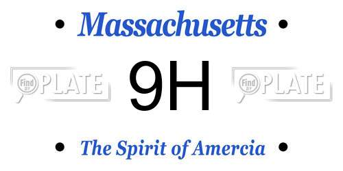 9H Massachusetts License Plate