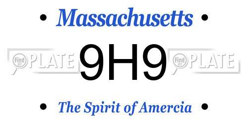 9H9 Massachusetts License Plate