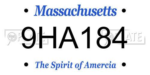9HA184 Massachusetts License Plate