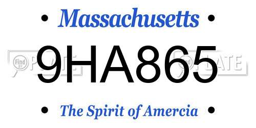 9HA865 Massachusetts License Plate