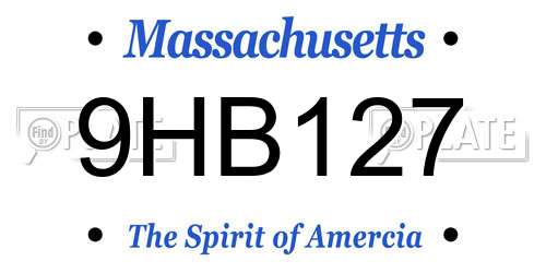 9HB127 Massachusetts License Plate