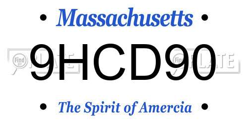 9HCD90 Massachusetts License Plate
