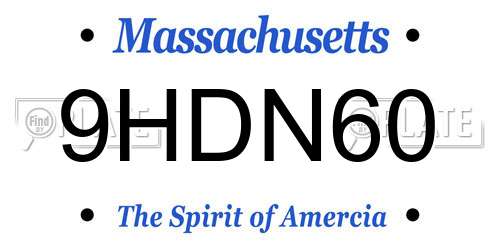 9HDN60 Massachusetts License Plate