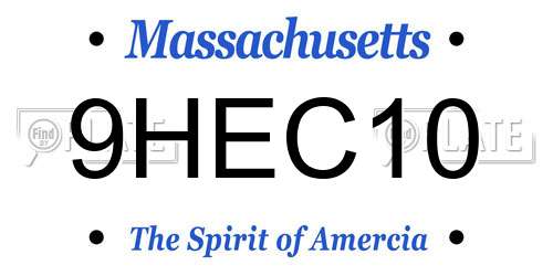 9HEC10 Massachusetts License Plate
