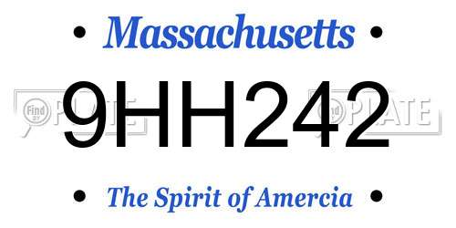 9HH242 Massachusetts License Plate