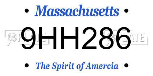 9HH286 Massachusetts License Plate
