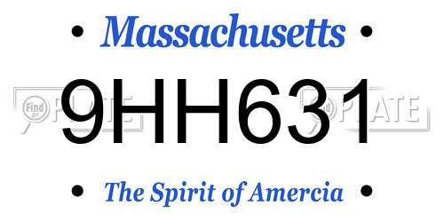 9HH631 Massachusetts License Plate