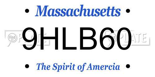 9HLB60 Massachusetts License Plate