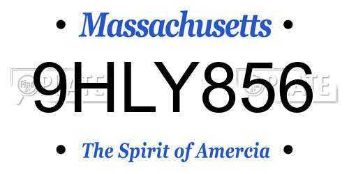 9HLY856 Massachusetts License Plate
