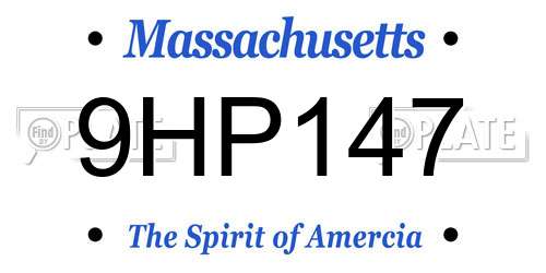 9HP147 Massachusetts License Plate