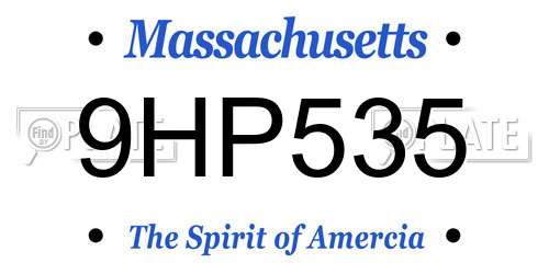 9HP535 Massachusetts License Plate