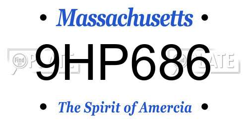 9HP686 Massachusetts License Plate