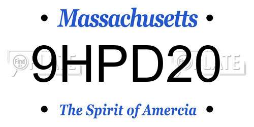 9HPD20 Massachusetts License Plate
