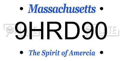 9HRD90 Massachusetts License Plate