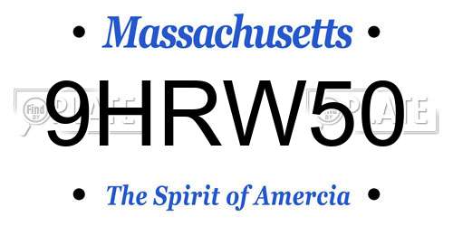 9HRW50 Massachusetts License Plate