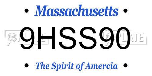 9HSS90 Massachusetts License Plate