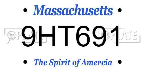 9HT691 Massachusetts License Plate