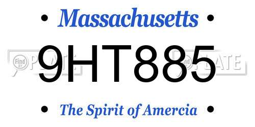 9HT885 Massachusetts License Plate