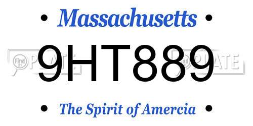 9HT889 Massachusetts License Plate