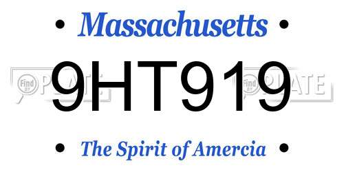 9HT919 Massachusetts License Plate