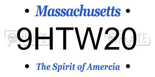9HTW20 Massachusetts License Plate