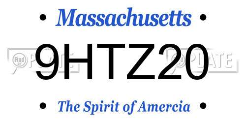 9HTZ20 Massachusetts License Plate