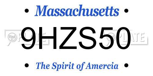 9HZS50 Massachusetts License Plate