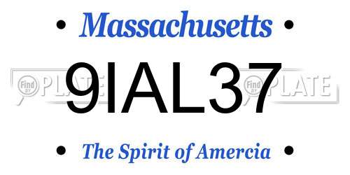 9IAL37 Massachusetts License Plate