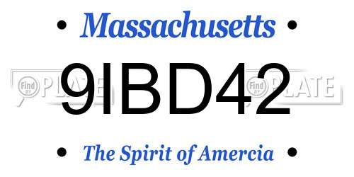 9IBD42 Massachusetts License Plate